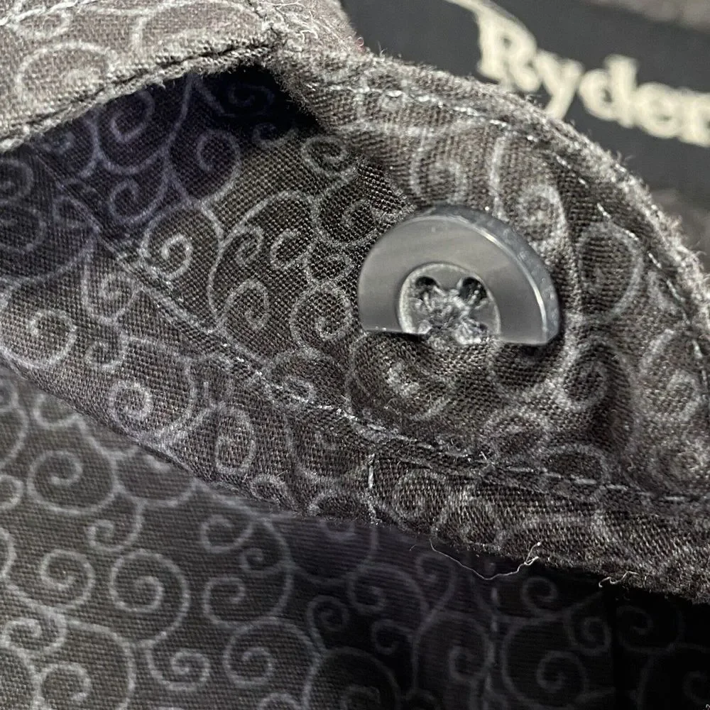 Ryder Men's Button Up Shirt Western Size XL Black Swirly Pattern‎ Cowboy Rodeo